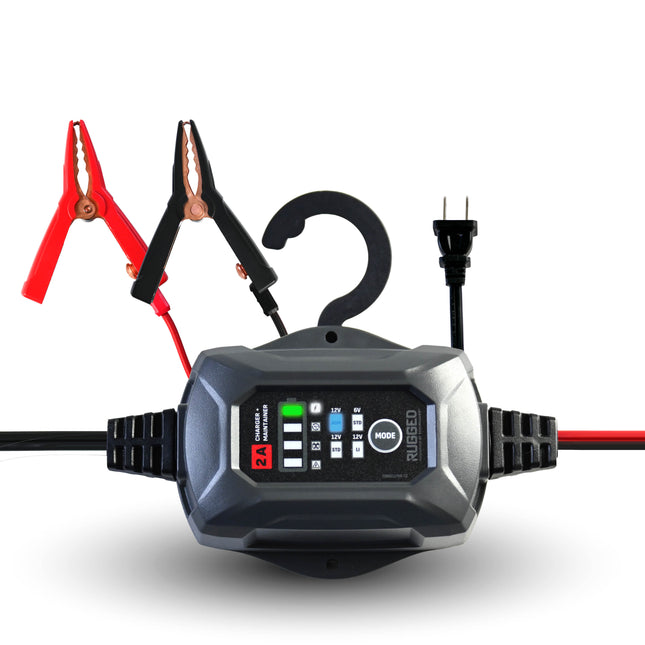 Schumacher Electric 2A Rugged Car Battery Charger and Maintainer, 3-in-1 Solution, for 6V/12V Power Sport, Automotive, and Marine Batteries, SC1678