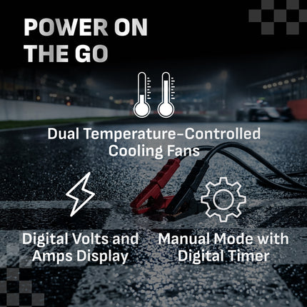 Schumacher Electric 100A Car Battery Charger and Power Supply, DSR Professional Grade, Service Mode, Flash Reprogram, Boost Charge, For 12V Automotive and Marine Batteries, INC100