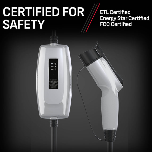Schumacher Electric Level 1 Portable EV Charger, 12 Amp, 120 Volt, NEMA 5-15P Plug, Indoor/Outdoor Charging,  J1772 Connector, 20.5 Foot Charging Cable, SEV1670