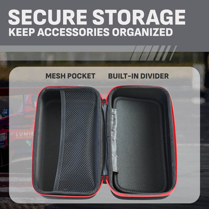 RUGGED BY SCHUMACHER Battery Charger & Jump Starter Storage Case – Protection for Jump Starters & Maintainers – Weather & Impact Resistant – Divider & Mesh Pocket – Compact Design – SA1698