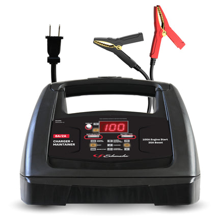 Schumacher Electric 6A Car Battery Charger and 100A Engine Starter, 6-in-1 Solution, Maintainer, 30A Boost, For 6V/12V Power Sport, Automotive, and Marine Batteries, SC1308L