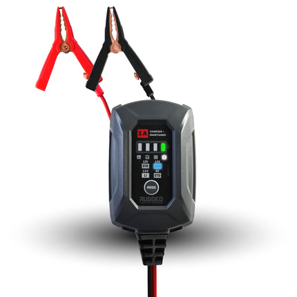 Schumacher Electric 1A Rugged Car Battery Charger and Maintainer, 3-in-1 Solution, for 6V/12V Power Sport, Automotive, and Marine Batteries, SC1677