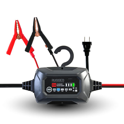 Schumacher Electric 3A Rugged Car Battery Charger and Maintainer, 3-in-1 Solution, for 6V/12V Power Sport, Automotive, and Marine Batteries, SC1681