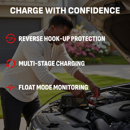 Schumacher Electric 6A Car Battery Charger and Maintainer, 2-in-1 Solution, For 6V/12V Power Sport, Automotive, and Marine Batteries, SC1320L