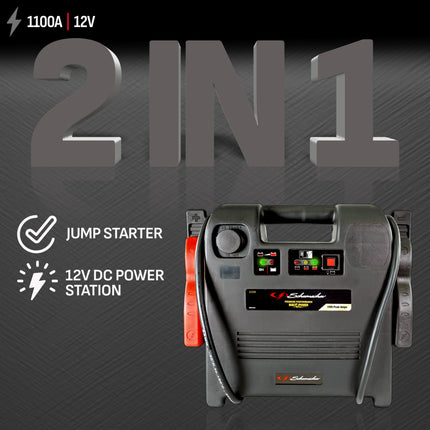 Schumacher SJ1328 1100A 12V Jump Starter, Portable DC Power Station, 12V DC Port – New in Box