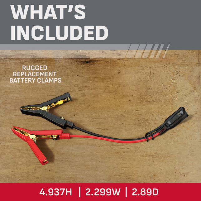 Schumacher Electric RUGGED Replacement Battery Clamps with Ring Leads, 2-in-1 Solution, Quick-Connect, Low Profile, For RUGGED Battery Chargers + Maintainers, SA949