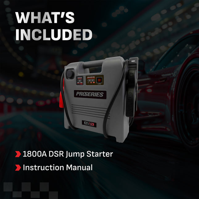 Schumacher Electric DSR Pro Heavy-Duty 1800A Car Battery Jump Starter and  Power Station, 12V DC Charging, Professional Grade, For 12V Automotive and Marine Batteries, DSR119