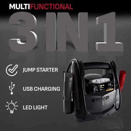 Schumacher Electric 800A Car Battery Jump Starter and Portable Power Station, 3-in-1 Solution for 12V Batteries, 12V DC and USB Charging, SJ1342