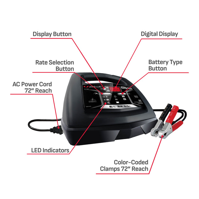 Schumacher Electric 6A Car Battery Charger and 85A Engine Starter, 6-in-1 Solution, Maintainer, 30A Boost, For 6V/12V Power Sport, Automotive, and Marine Batteries, SC1362