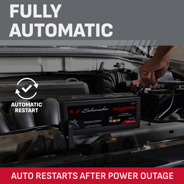 Schumacher Fully Automatic Battery Maintainer 1.5 Amp, 6/12V