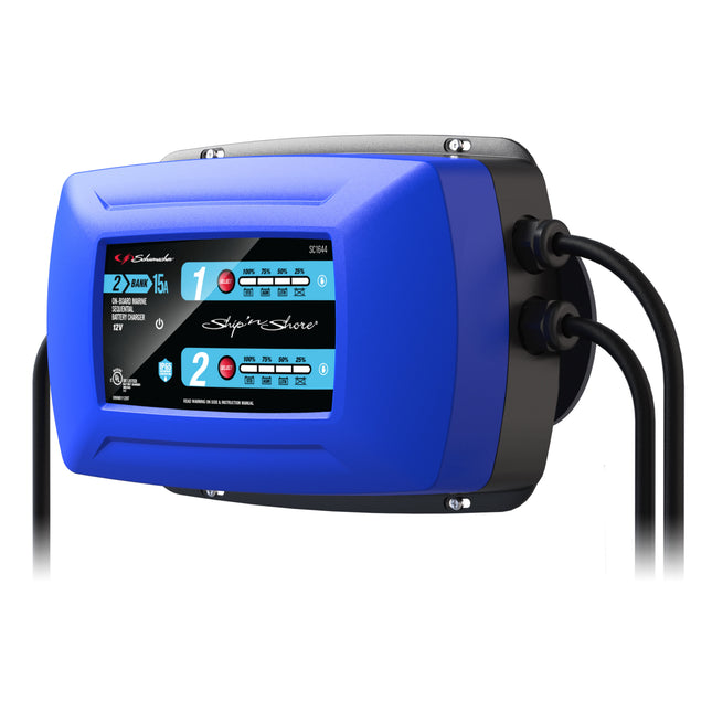 Schumacher Electric Ship ‘n Shore 2-in-1 12V Two-Bank On-Board Marine Sequential 15A Battery Charger and Maintainer