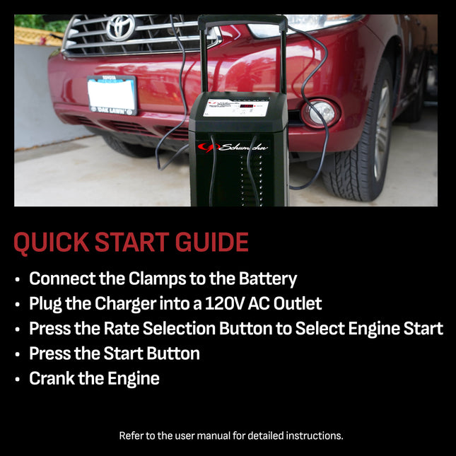 Schumacher Electric Wheeled Automatic 6A Car Battery Charger and 225A Engine Starter, 4-in-1 Solution, Maintainer, 40A Boost, For 6V/12V Power Sport, Automotive, and Marine Batteries, SC1632