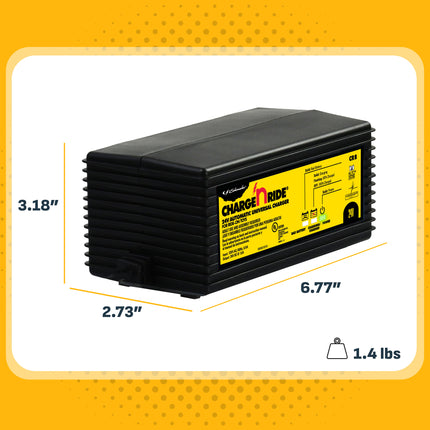 Schumacher Electric Charge ‘n Ride Universal 1.5A Battery Charger and Maintainer For Ride-On Toys, For 24V Batteries, Works on Dynacraft and Razor Toys, CR8