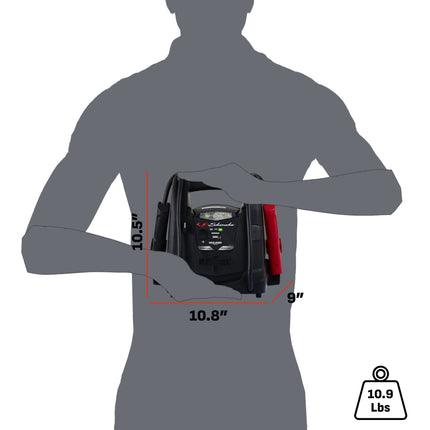 Schumacher Rechargeable AGM Jump Starter for Gas, Diesel Vehicles – 1000 Amps with Air Compressor and 12V DC, USB Power Station