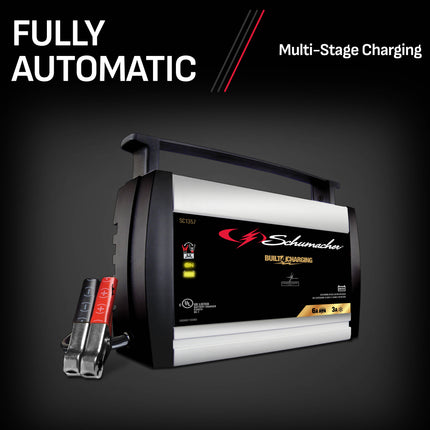 Schumacher Electric 6A Car Battery Charger and Maintainer, 3-in-1 Solution, For 6V/12V Power Sport, Automotive, and Marine Batteries, SC1357
