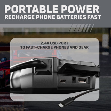 Schumacher 1500A Rugged Jump Starter and Portable Power Pack 12V DC car charger