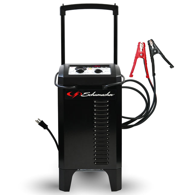 Schumacher Electric Wheeled Manual 10A Car Battery Charger and 200A Engine Starter, 2-in-1 Solution, 50A Boost, For 12V/24V Power Sport, Automotive, and Marine Batteries, SC1633