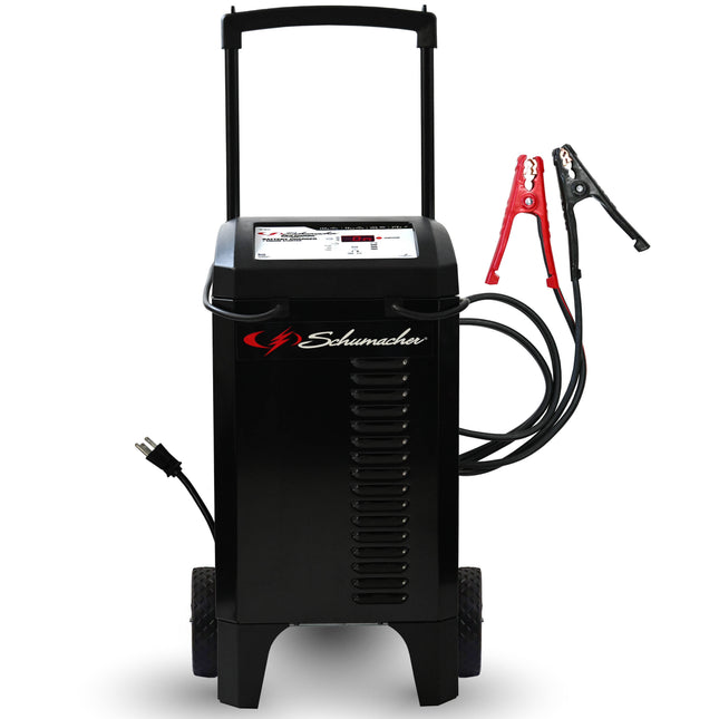 Schumacher Electric Wheeled Automatic 6A Car Battery Charger and 225A Engine Starter, 4-in-1 Solution, Maintainer, 40A Boost, For 6V/12V Power Sport, Automotive, and Marine Batteries, SC1632