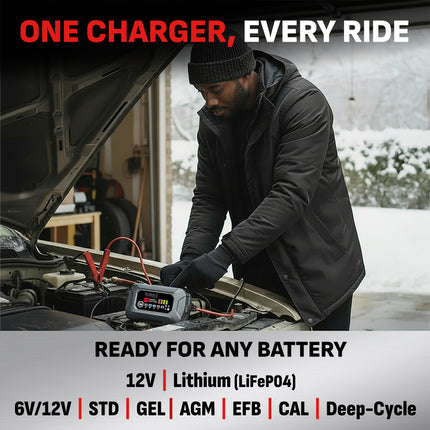 Schumacher Electric RUGGED M10 Eyelet to Quick-Connect Cable, Quick-Connect Ring Leads, 16 AWG, Fits 10 mm or 3/8 in. Battery Posts, For RUGGED Battery Chargers + Maintainers, SA951