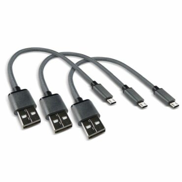 Schumacher Electric 3 set of 9 inch micro-USB charging cables.