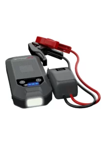 Schumacher Electric Jump Starter for 12V vehicles, ideal for quick roadside power boosts with a digital display and heavy-duty clamps.